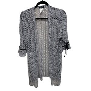 Onyx apparel open front cardigan sweater open knit gray fairy cottagecore XL